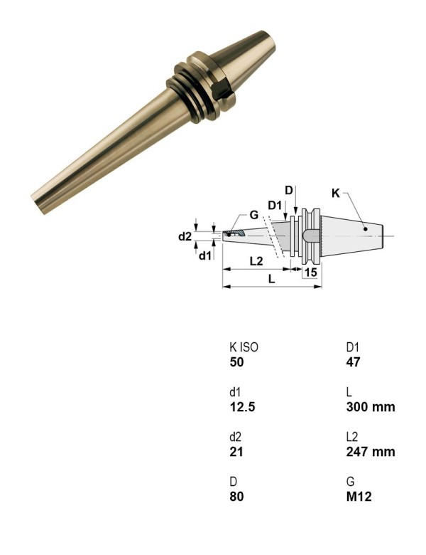 Picture of Canela Tool BT50 M12 CNC Holder 9.724 Gauge 9.724 Reach